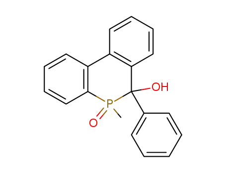 Molecular Structure of 61782-50-1 (6-Phosphanthridinol, 5,6-dihydro-5-methyl-6-phenyl-, 5-oxide)