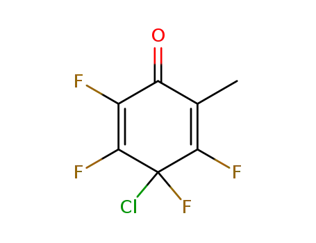 Molecular Structure of 61807-08-7 (2,5-Cyclohexadien-1-one, 4-chloro-2,3,4,5-tetrafluoro-6-methyl-)
