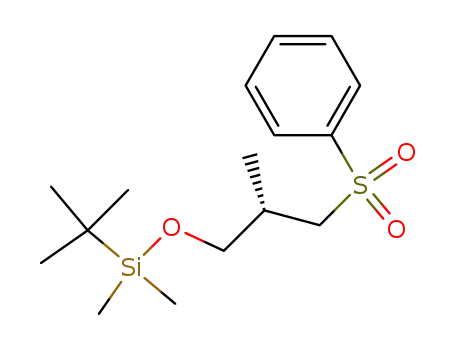 Molecular Structure of 116159-25-2 (Silane, (1,1-dimethylethyl)dimethyl[2-methyl-3-(phenylsulfonyl)propoxy]-,
(S)-)