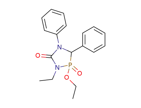 Molecular Structure of 69337-05-9 (2-ethoxy-1-ethyl-2-oxo-3,4-diphenyl-2λ<sup>5</sup>-[1,4,2]diazaphospholidin-5-one)