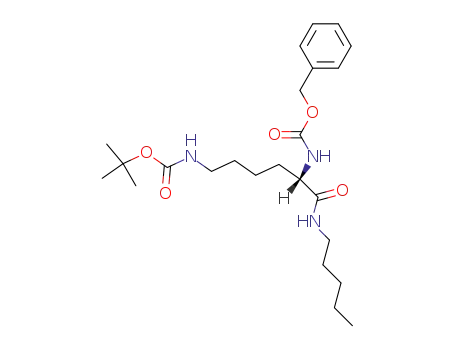 Molecular Structure of 159360-26-6 (N<sup>2</sup>-(benzyloxycarbonyl)-N<sup>6</sup>-<(tert-butoxy)carbonyl>-N<sup>1</sup>-pentyllysinamid)