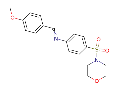 Molecular Structure of 71334-06-0 (Morpholine, 4-[[4-[[(4-methoxyphenyl)methylene]amino]phenyl]sulfonyl]-)