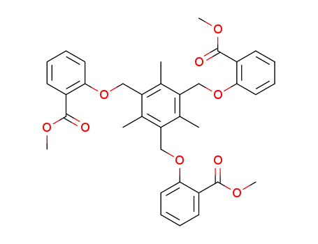 Molecular Structure of 71190-18-6 (Benzoic acid,
2,2',2''-[(2,4,6-trimethyl-1,3,5-benzenetriyl)tris(methyleneoxy)]tris-,
trimethyl ester)