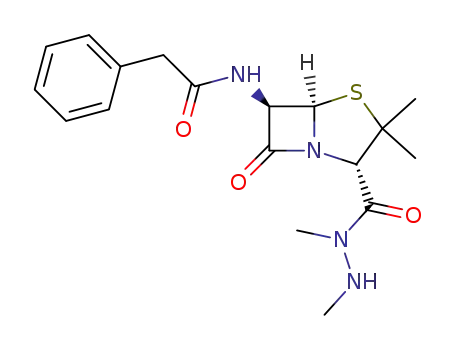 Molecular Structure of 36286-48-3 (6β-(2-phenyl-acetylamino)-penicillanic acid <i>N</i>,<i>N</i>'-dimethyl-hydrazide)