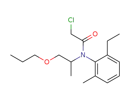 Molecular Structure of 51218-76-9 (Acetamide,
2-chloro-N-(2-ethyl-6-methylphenyl)-N-(1-methyl-2-propoxyethyl)-)
