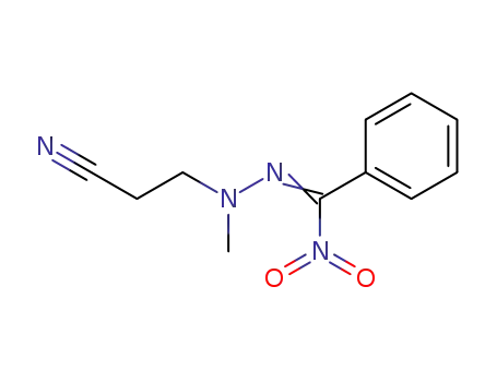 Molecular Structure of 71081-25-9 (3-{N-Methyl-N'-[1-nitro-1-phenyl-meth-(E)-ylidene]-hydrazino}-propionitrile)