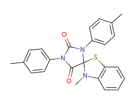 Molecular Structure of 62689-07-0 (Spiro(benzothiazole-2(3H),4-imidazolidine)-2,5-dione, 3-methyl-1,3-bis(4-methylphenyl)-)