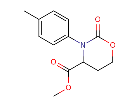 Molecular Structure of 116756-88-8 (2-Oxo-3-p-tolyl-[1,3]oxazinane-4-carboxylic acid methyl ester)