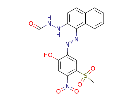 5-Nitro-4-methansulfon-phenol-(2azo1)-2-<β-acetyl-hydrazino>-naphthalin
