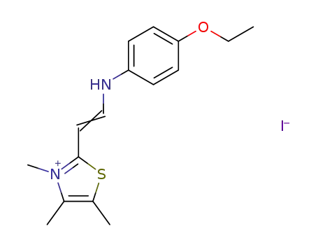 Molecular Structure of 97299-74-6 (2-[2-(4-ethoxy-anilino)-vinyl]-3,4,5-trimethyl-thiazolium; iodide)
