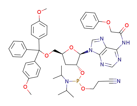 Adenosine,
5'-O-[bis(4-methoxyphenyl)phenylmethyl]-3'-deoxy-N-(phenoxyacetyl)-,
2'-[2-cyanoethyl bis(1-methylethyl)phosphoramidite]