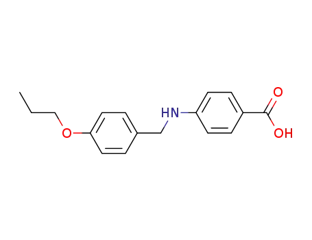 Molecular Structure of 64518-53-2 (Benzoic acid, 4-[[(4-propoxyphenyl)methyl]amino]-)