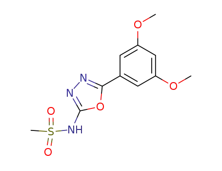Molecular Structure of 14631-79-9 (<i>N</i>-[5-(3,5-dimethoxy-phenyl)-[1,3,4]oxadiazol-2-yl]-methanesulfonamide)