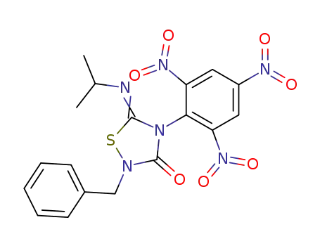 2-Benzyl-5-[(Z)-isopropylimino]-4-(2,4,6-trinitro-phenyl)-[1,2,4]thiadiazolidin-3-one