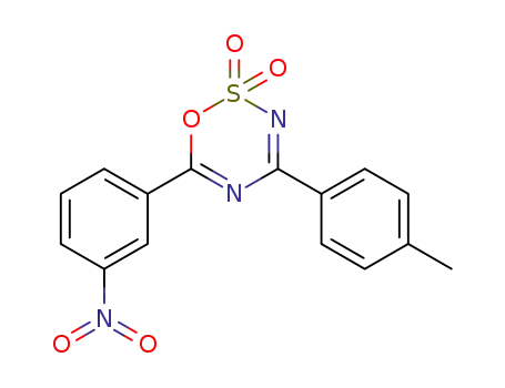 Molecular Structure of 58010-23-4 (6-(3-nitro-phenyl)-4-<i>p</i>-tolyl-[1,2,3,5]oxathiadiazine 2,2-dioxide)