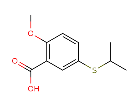Molecular Structure of 63635-24-5 (Benzoic acid, 2-methoxy-5-[(1-methylethyl)thio]-)