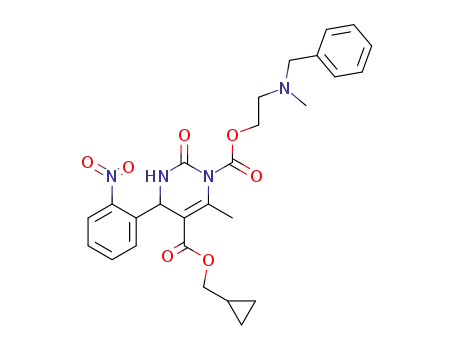 6-Methyl-4-(2-nitro-phenyl)-2-oxo-3,4-dihydro-2H-pyrimidine-1,5-dicarboxylic acid 1-[2-(benzyl-methyl-amino)-ethyl] ester 5-cyclopropylmethyl ester