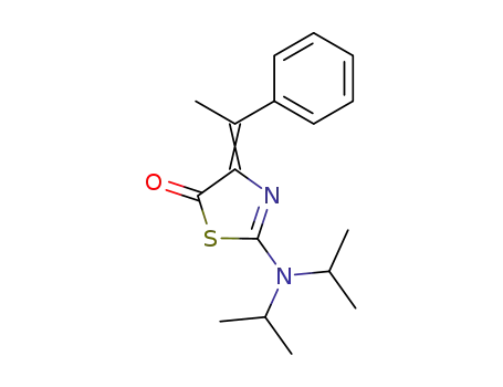 Molecular Structure of 61632-44-8 (5(4H)-Thiazolone, 2-[bis(1-methylethyl)amino]-4-(1-phenylethylidene)-)