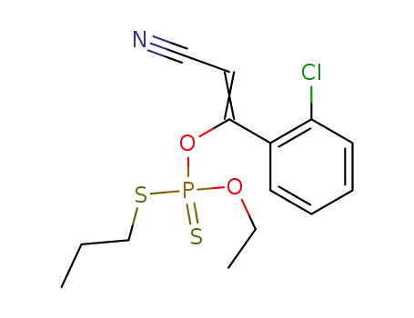 Dithiophosphoric acid O-[(E)-1-(2-chloro-phenyl)-2-cyano-vinyl] ester O'-ethyl ester S-propyl ester