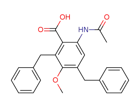 6-Acetylamino-3-methoxy-2,4-dibenzyl-benzoesaeure