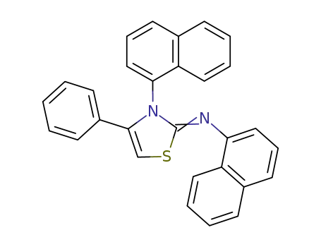 Molecular Structure of 36220-40-3 (naphthalen-1-yl-(3-naphthalen-1-yl-4-phenyl-3<i>H</i>-thiazol-2-ylidene)-amine)