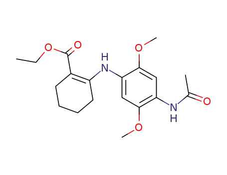 Molecular Structure of 67187-96-6 (2-(4-Acetylamino-2,5-dimethoxy-phenylamino)-cyclohex-1-enecarboxylic acid ethyl ester)