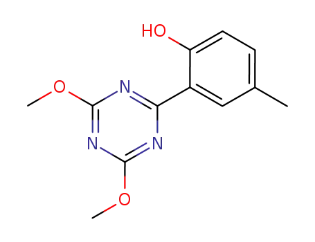 Molecular Structure of 33950-62-8 (Phenol, 2-(4,6-dimethoxy-1,3,5-triazin-2-yl)-4-methyl-)