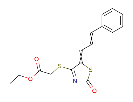 Acetic acid,  [[2,5-dihydro-2-oxo-5-(3-phenyl-2-propenylidene)-4-thiazolyl]thio]-, ethyl  ester