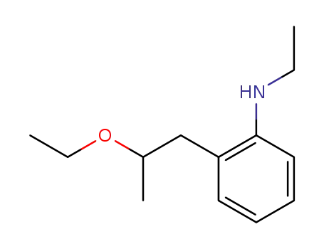 Molecular Structure of 63667-77-6 (Benzenamine, 2-(2-ethoxypropyl)-N-ethyl-)