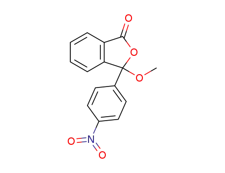 Molecular Structure of 20656-57-9 (1(3H)-Isobenzofuranone, 3-methoxy-3-(4-nitrophenyl)-)