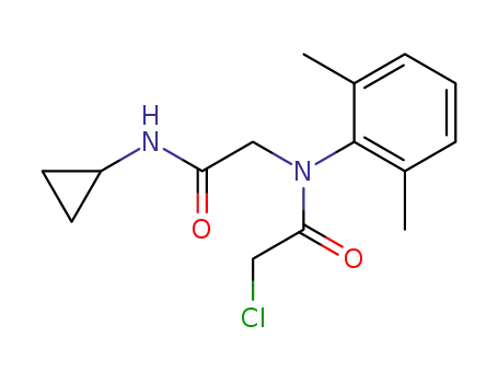 Molecular Structure of 62868-88-6 (Acetamide,
2-chloro-N-[2-(cyclopropylamino)-2-oxoethyl]-N-(2,6-dimethylphenyl)-)