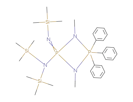 [2-(1,1,1,3,3,3-Hexamethyl-disilazan-2-yl)-1,3-dimethyl-4,4,4-triphenyl-2λ<sup>5</sup>,4λ<sup>5</sup>-[1,3,2,4]diazadiphosphetidin-2-ylidene]-trimethylsilanyl-amine