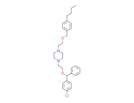 Molecular Structure of 96506-79-5 (1-[2-(4-butyl-benzyloxy)-ethyl]-4-[2-(4-chloro-benzhydryloxy)-ethyl]-piperazine)