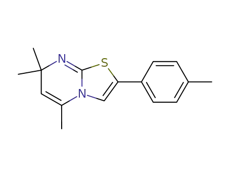 Molecular Structure of 46985-87-9 (5,7,7-trimethyl-2-<i>p</i>-tolyl-7<i>H</i>-thiazolo[3,2-<i>a</i>]pyrimidine)