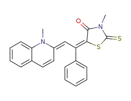 3-methyl-5-[2-(1-methyl-1<i>H</i>-[2]quinolylidene)-1-phenyl-ethylidene]-2-thioxo-thiazolidin-4-one