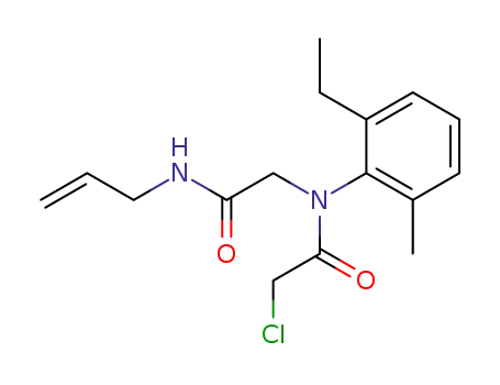 Molecular Structure of 62927-47-3 (Acetamide,
2-chloro-N-(2-ethyl-6-methylphenyl)-N-[2-oxo-2-(2-propenylamino)ethyl]-)