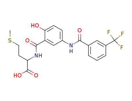 Methionine, N-[2-hydroxy-5-[[3-(trifluoromethyl)benzoyl]amino]benzoyl]-