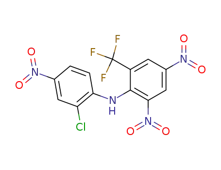 Molecular Structure of 57729-84-7 ((2-Chloro-4-nitro-phenyl)-(2,4-dinitro-6-trifluoromethyl-phenyl)-amine)