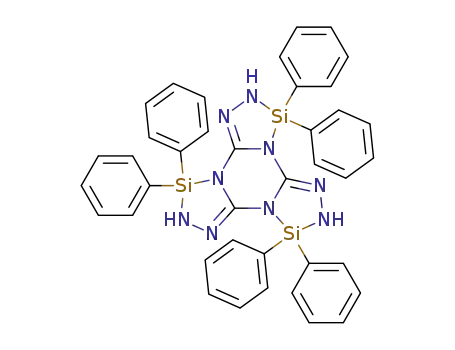 3,3,7,7,11,11-hexaphenyl-2,3,6,7,10,11-hexahydro-tris[1,2,4,3]triazasilolo[4,5-<i>a</i>;4',5'-<i>c</i>;4'',5''-<i>e</i>][1,3,5]triazine
