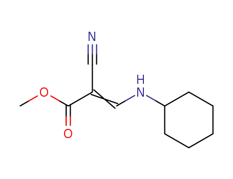 Molecular Structure of 1209-07-0 (β-Cyclohexylamino-α-cyan-acrylsaeuremethylester)