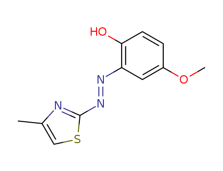 Molecular Structure of 16002-17-8 (Phenol, 4-methoxy-2-[(4-methyl-2-thiazolyl)azo]-)