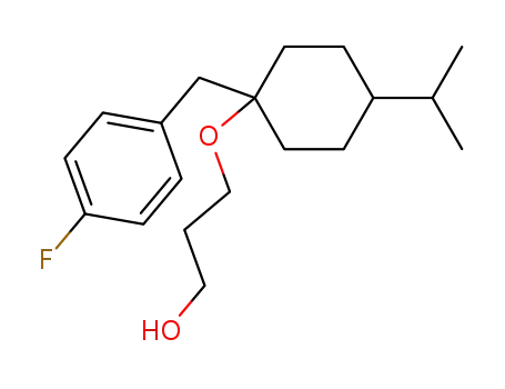 Molecular Structure of 65157-06-4 (1-Propanol,
3-[[1-[(4-fluorophenyl)methyl]-4-(1-methylethyl)cyclohexyl]oxy]-)