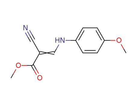 Molecular Structure of 1216-11-1 (3Z-(4-methoxy-anilino)-2-cyano-propenoic acid methyl ester)