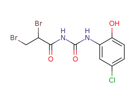 Molecular Structure of 61439-30-3 (Propanamide,
2,3-dibromo-N-[[(5-chloro-2-hydroxyphenyl)amino]carbonyl]-)