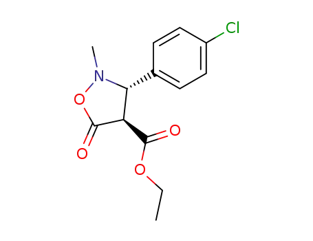 3<i>t</i>-(4-chloro-phenyl)-2-methyl-5-oxo-isoxazolidine-4<i>r</i>-carboxylic acid ethyl ester