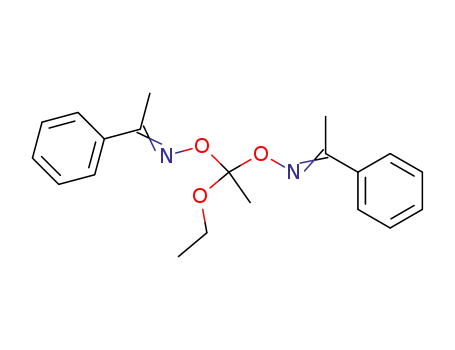1-Aethoxy-1,1-bis-<1-phenylaethyliden-oximino>-aethan