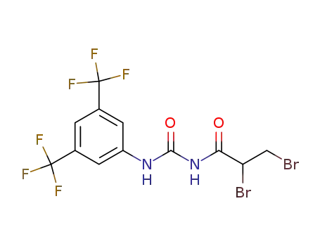 Molecular Structure of 61439-29-0 (Propanamide,
N-[[[3,5-bis(trifluoromethyl)phenyl]amino]carbonyl]-2,3-dibromo-)