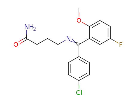 Molecular Structure of 72082-77-0 (Butanamide,
4-[[(4-chlorophenyl)(5-fluoro-2-methoxyphenyl)methylene]amino]-)