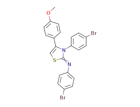 Molecular Structure of 36220-48-1 ((4-bromo-phenyl)-[3-(4-bromo-phenyl)-4-(4-methoxy-phenyl)-3<i>H</i>-thiazol-2-ylidene]-amine)