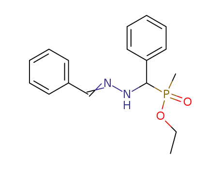 Methyl-(phenyl-{N'-[1-phenyl-meth-(E)-ylidene]-hydrazino}-methyl)-phosphinic acid ethyl ester